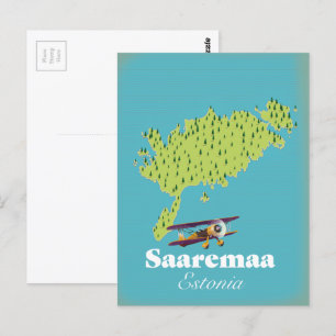 Saaremaa Estland-Karte Postkarte