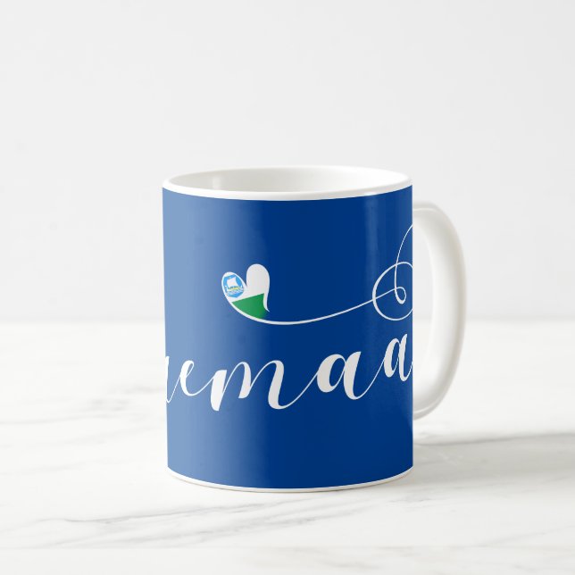 Saaremaa Flag Herz, Estland Kaffeetasse (VorderseiteRechts)