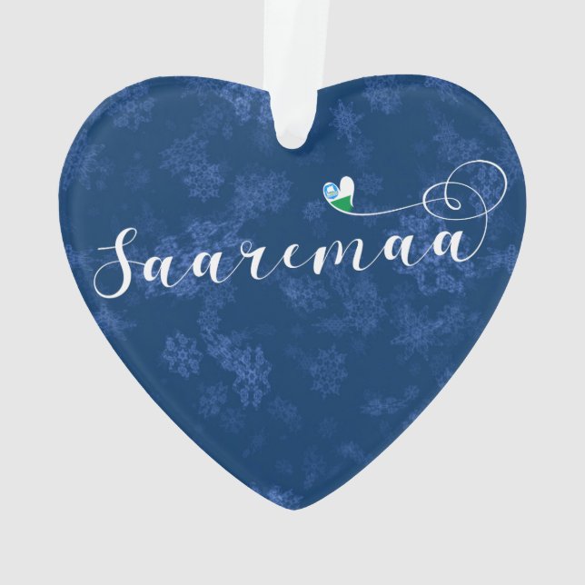 Saaremaa Flag Herz, Estland Ornament (Rückseite)