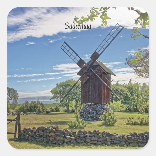 Saaremaa, Insel Estland, Quadratischer Aufkleber (Vorderseite)