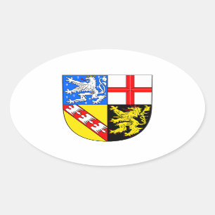 Saarland Wappen Ovaler Aufkleber