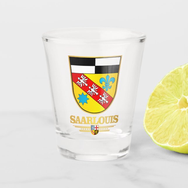 Saarlouis Kreis COA Schnapsglas (Vorderseite)
