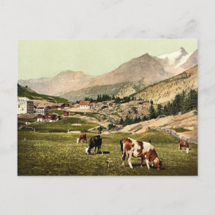 Saas Fee, eine Landschaft, Wallis, Alpen von, Schw Postkarte