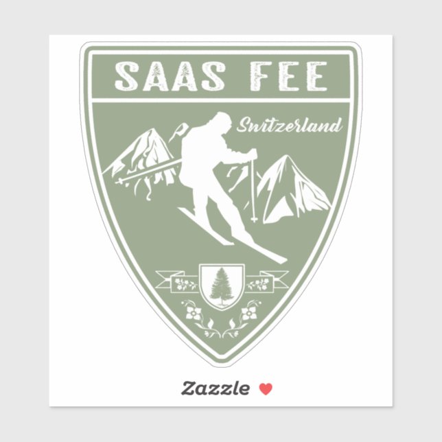 Saas Fee Schweiz Aufkleber (Blatt)