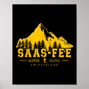 Saas-fee Schweiz Skigebiet Alpin-Skilauf Schweizer Poster