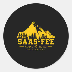 Saas-fee Schweiz Skigebiet Alpin-Skilauf Schweizer Runder Aufkleber