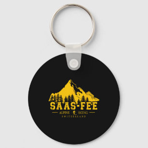 Saas-fee Schweiz Skigebiet Alpin-Skilauf Schweizer Schlüsselanhänger
