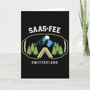 Saas-fee Skibrille Resort Schweizer Alpen Skifahre Karte