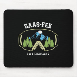 Saas-fee Skibrille Resort Schweizer Alpen Skifahre Mousepad