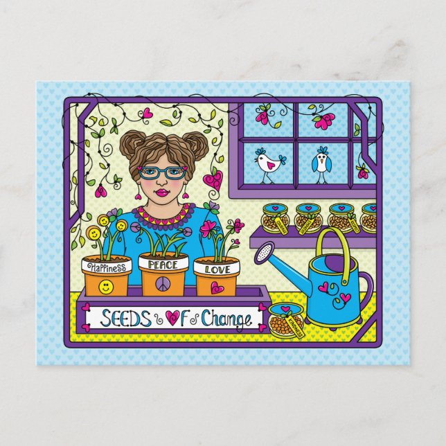 Saatgut von Änderungen Postkarte (Vorderseite)