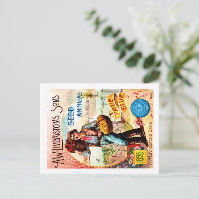 Saatgutverpackung Postkarten. Postkarte (Stehend Vorderseite)