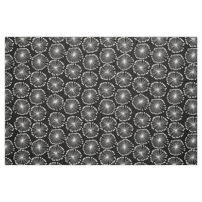 Saatköpfe - weiß auf schwarz stoff (Fat Quarter (45,7 x 55,9 cm))