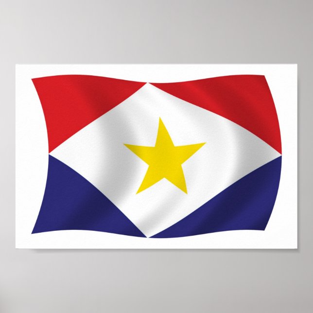 Saba Flag Poster Print (Vorne)