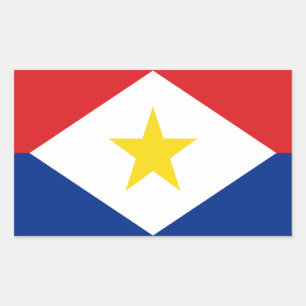 Saba Flag Rechteckiger Aufkleber