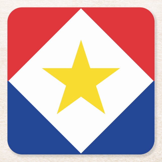 Saba Flag Rechteckiger Pappuntersetzer (Vorderseite)
