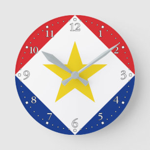 Saba Flag Runde Wanduhr