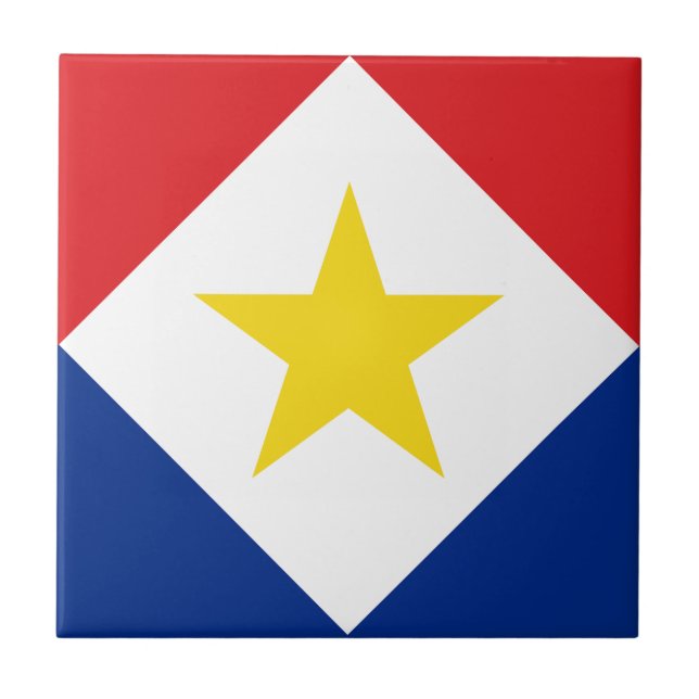 Saba-Flagge Fliese (Vorderseite)