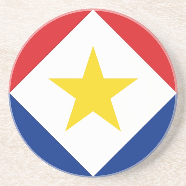 Saba-Flagge Getränkeuntersetzer (Vorne)