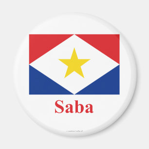 Saba Flagge mit Namen Magnet