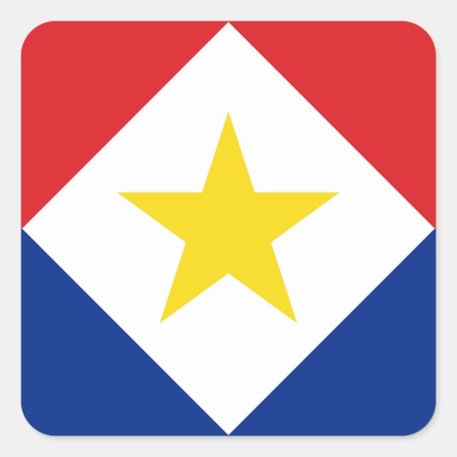 Saba-Flagge Quadratischer Aufkleber (Vorderseite)