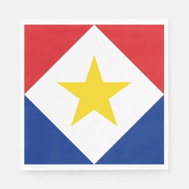 Saba-Flagge Serviette (Vorderseite)