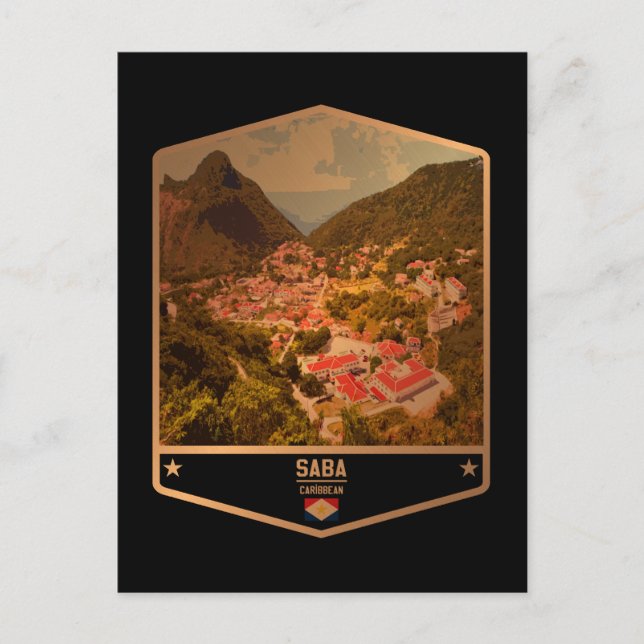 Saba Postkarte (Vorderseite)