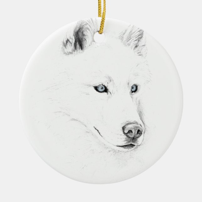 Säbel ein sibirischer Schlittenhund, der Keramik Ornament (Vorne)