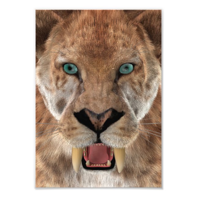 Säbeltoothed Ttiger oder Smilodon Fotodruck (Vorne)