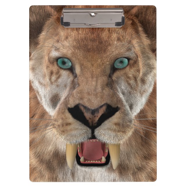 Säbeltoothed Ttiger oder Smilodon Klemmbrett (Vorderseite)