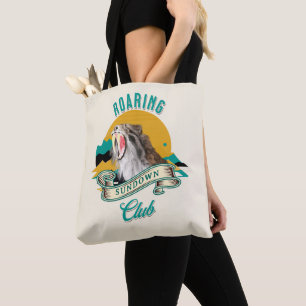 Säbelzahn-Tiger Brüllender-Sonnenuntergangs-Club Tasche
