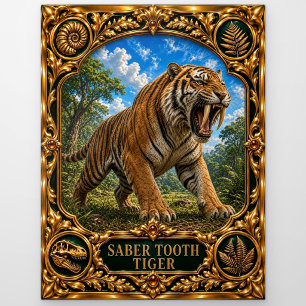 Säbelzahn-Tiger, Juwelen-Erbstück-Kunst Postkarte