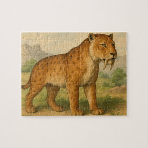 Säbelzahn-Tiger-Naturgeschichte-Kinderpuzzle