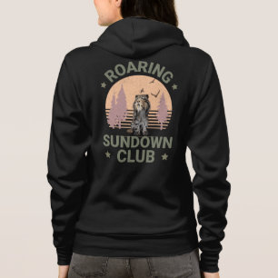 Säbelzahn-Tiger Retro Wald Sonnenuntergang Club Hoodie