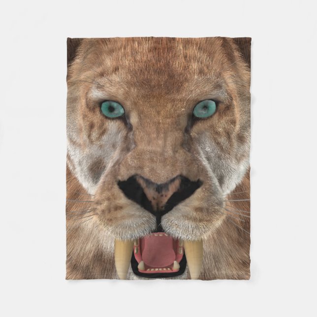 Säbelzahn-Ttiger oder Smilodon Fleecedecke (Vorderseite)