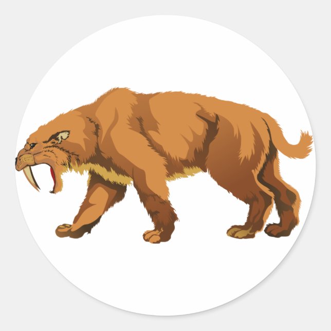 Säbelzahnkatze Runder Aufkleber (Vorderseite)