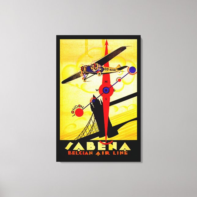 Sabena Art Deco Compass - M Leinwanddruck (Vorderseite)