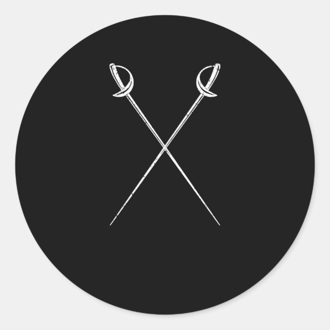 Saber fencing Schwerter martial Arts Fencer Duel Runder Aufkleber (Vorderseite)