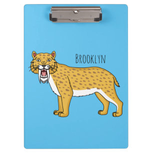 Saber-toothed tiger illustration klemmbrett