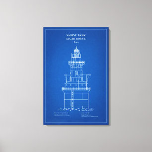 Sabine Bank Leuchtturm - Texas – AD Leinwanddruck