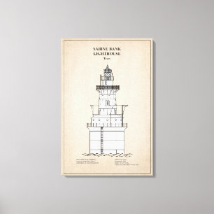 Sabine Bank Leuchtturm - Texas - SBD Leinwanddruck
