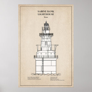 Sabine Bank Leuchtturm - Texas - SBD Poster