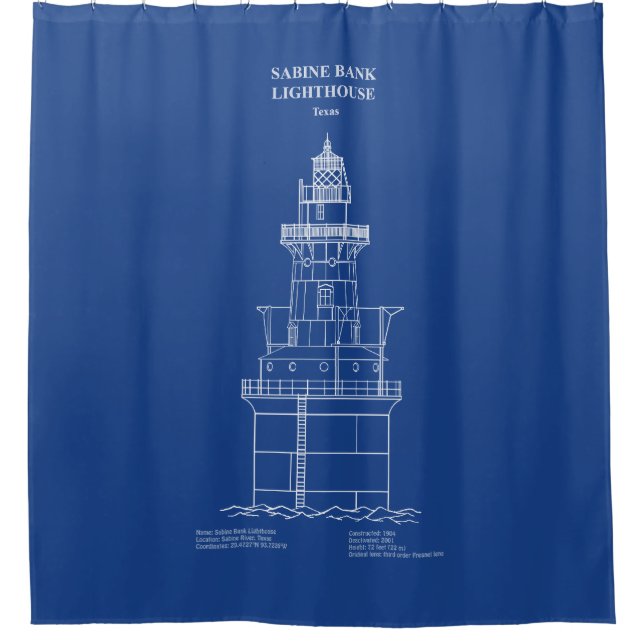Sabine Bank Lighthouse - Texas - AD Duschvorhang (Vorderseite)