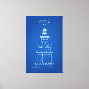 Sabine Bank Lighthouse - Texas - AD Leinwanddruck