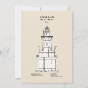 Sabine Bank Lighthouse - Texas - SBD Dankeskarte