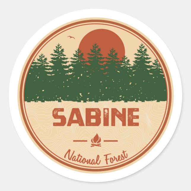 Sabine National Forest Runder Aufkleber (Vorderseite)