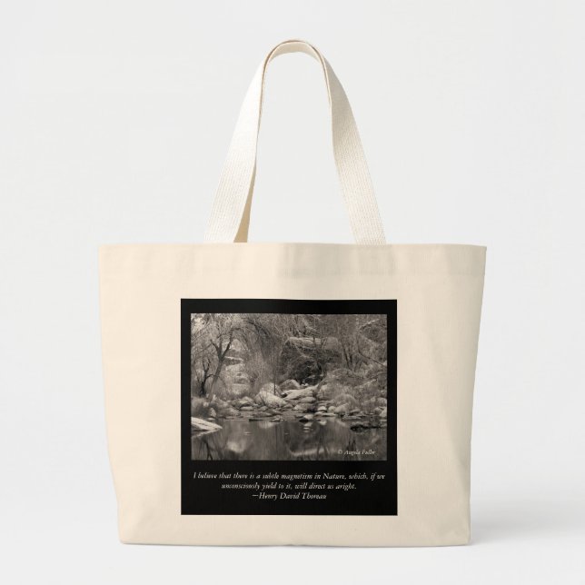 Sabino Canyon Creek - Thoreau zitiert Tote Bag Jumbo Stoffbeutel (Vorne)