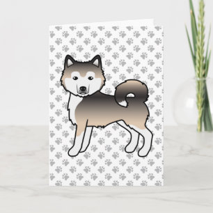 Sable Alaskan Malamute Süßer Cartoon-Hund Karte