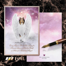Sable Collie Angel - Beileid Foil Card für Heimtie
