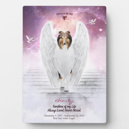 Sable Collie Angel in Heaven - Foto zur Erinnerung Fotoplatte