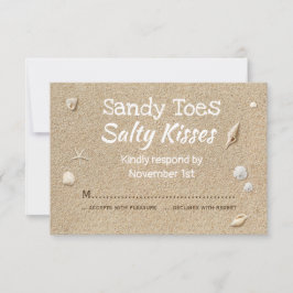 Sable de plage et typographie blanche RSVP